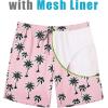 image:imageCOOFANDY Mens Swim Trunks 7 inch Bathing Suit with Mesh Liner Swim Shorts Board Short SwimsuitPink Coconut Tree