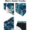 image:imageCOOFANDY Mens Swim Trunks Quick Dry Board Shorts Swimsuit Swimwear Bathing SuitP Blue Green Leaf