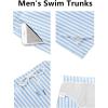 image:imageCOOFANDY Mens Swim Trunks Quick Dry Board Shorts Swimsuit Swimwear Bathing SuitP Blue Stripe