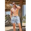 image:imageCOOFANDY Mens Swim Trunks Quick Dry Board Shorts Swimsuit Swimwear Bathing SuitP Deep Blue Plam Leaf