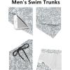 image:imageCOOFANDY Mens Swim Trunks Quick Dry Board Shorts Swimsuit Swimwear Bathing SuitP Grey Blue Plam Leaf