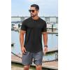 image:imageCOOFANDY Mens T Shirts Casual Short Sleeve Cotton Tee Shirts Hipster Hip Hop Longline TShirt Basic Summer TopsOne Piece All Black