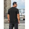 image:imageCOOFANDY Mens T Shirts Casual Short Sleeve Cotton Tee Shirts Hipster Hip Hop Longline TShirt Basic Summer TopsOne Piece All Black