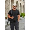 image:imageCOOFANDY Mens T Shirts Casual Short Sleeve Cotton Tee Shirts Hipster Hip Hop Longline TShirt Basic Summer TopsOne Piece All Black