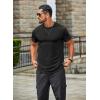 image:imageCOOFANDY Mens T Shirts Casual Short Sleeve Cotton Tee Shirts Hipster Hip Hop Longline TShirt Basic Summer TopsOne Piece All Black