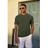 image:imageCOOFANDY Mens TShirt Short Sleeve Crew Neck Textured Shirts Classic Knit Pullover TeesArmy Green