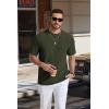 image:imageCOOFANDY Mens TShirt Short Sleeve Crew Neck Textured Shirts Classic Knit Pullover TeesArmy Green