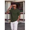 image:imageCOOFANDY Mens TShirt Short Sleeve Crew Neck Textured Shirts Classic Knit Pullover TeesArmy Green