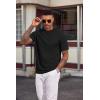 image:imageCOOFANDY Mens TShirt Short Sleeve Crew Neck Textured Shirts Classic Knit Pullover TeesBlack