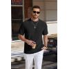 image:imageCOOFANDY Mens TShirt Short Sleeve Crew Neck Textured Shirts Classic Knit Pullover TeesBlack