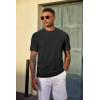 image:imageCOOFANDY Mens TShirt Short Sleeve Crew Neck Textured Shirts Classic Knit Pullover TeesBlack