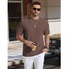 image:imageCOOFANDY Mens TShirt Short Sleeve Crew Neck Textured Shirts Classic Knit Pullover TeesBrown