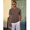 image:imageCOOFANDY Mens TShirt Short Sleeve Crew Neck Textured Shirts Classic Knit Pullover TeesBrown