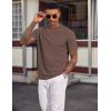 image:imageCOOFANDY Mens TShirt Short Sleeve Crew Neck Textured Shirts Classic Knit Pullover TeesBrown