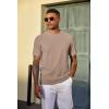image:imageCOOFANDY Mens TShirt Short Sleeve Crew Neck Textured Shirts Classic Knit Pullover TeesKhaki