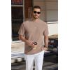 image:imageCOOFANDY Mens TShirt Short Sleeve Crew Neck Textured Shirts Classic Knit Pullover TeesKhaki