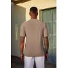 image:imageCOOFANDY Mens TShirt Short Sleeve Crew Neck Textured Shirts Classic Knit Pullover TeesKhaki