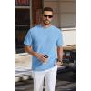 image:imageCOOFANDY Mens TShirt Short Sleeve Crew Neck Textured Shirts Classic Knit Pullover TeesLight Blue