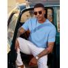 image:imageCOOFANDY Mens TShirt Short Sleeve Crew Neck Textured Shirts Classic Knit Pullover TeesLight Blue