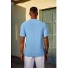 image:imageCOOFANDY Mens TShirt Short Sleeve Crew Neck Textured Shirts Classic Knit Pullover TeesLight Blue