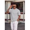 image:imageCOOFANDY Mens TShirt Short Sleeve Crew Neck Textured Shirts Classic Knit Pullover TeesLight Grey