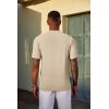 image:imageCOOFANDY Mens TShirt Short Sleeve Crew Neck Textured Shirts Classic Knit Pullover TeesLight Khaki