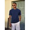 image:imageCOOFANDY Mens TShirt Short Sleeve Crew Neck Textured Shirts Classic Knit Pullover TeesNavy Blue