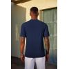 image:imageCOOFANDY Mens TShirt Short Sleeve Crew Neck Textured Shirts Classic Knit Pullover TeesNavy Blue