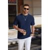 image:imageCOOFANDY Mens TShirt Short Sleeve Crew Neck Textured Shirts Classic Knit Pullover TeesNavy Blue