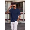image:imageCOOFANDY Mens TShirt Short Sleeve Crew Neck Textured Shirts Classic Knit Pullover TeesNavy Blue