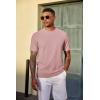 image:imageCOOFANDY Mens TShirt Short Sleeve Crew Neck Textured Shirts Classic Knit Pullover TeesPink