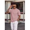 image:imageCOOFANDY Mens TShirt Short Sleeve Crew Neck Textured Shirts Classic Knit Pullover TeesPink