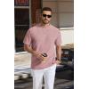image:imageCOOFANDY Mens TShirt Short Sleeve Crew Neck Textured Shirts Classic Knit Pullover TeesPink