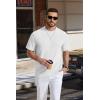 image:imageCOOFANDY Mens TShirt Short Sleeve Crew Neck Textured Shirts Classic Knit Pullover TeesWhite