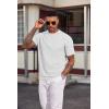 image:imageCOOFANDY Mens TShirt Short Sleeve Crew Neck Textured Shirts Classic Knit Pullover TeesWhite