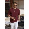 image:imageCOOFANDY Mens TShirt Short Sleeve Crew Neck Textured Shirts Classic Knit Pullover TeesWine Red