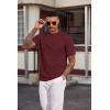 image:imageCOOFANDY Mens TShirt Short Sleeve Crew Neck Textured Shirts Classic Knit Pullover TeesWine Red