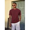 image:imageCOOFANDY Mens TShirt Short Sleeve Crew Neck Textured Shirts Classic Knit Pullover TeesWine Red