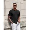 image:imageCOOFANDY Mens TShirts Short Sleeve Knit Shirt Crew Neck Sweater Fashion Casual Textured Pullover Tees01black