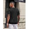 image:imageCOOFANDY Mens TShirts Short Sleeve Knit Shirt Crew Neck Sweater Fashion Casual Textured Pullover Tees01black