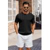 image:imageCOOFANDY Mens TShirts Short Sleeve Knit Shirt Crew Neck Sweater Fashion Casual Textured Pullover Tees01black