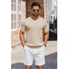 image:imageCOOFANDY Mens TShirts Short Sleeve Knit Shirt Crew Neck Sweater Fashion Casual Textured Pullover Tees02light Khaki