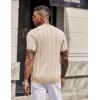 image:imageCOOFANDY Mens TShirts Short Sleeve Knit Shirt Crew Neck Sweater Fashion Casual Textured Pullover Tees02light Khaki