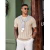 image:imageCOOFANDY Mens TShirts Short Sleeve Knit Shirt Crew Neck Sweater Fashion Casual Textured Pullover Tees02light Khaki