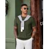 image:imageCOOFANDY Mens TShirts Short Sleeve Knit Shirt Crew Neck Sweater Fashion Casual Textured Pullover TeesArmy Green