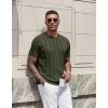 image:imageCOOFANDY Mens TShirts Short Sleeve Knit Shirt Crew Neck Sweater Fashion Casual Textured Pullover TeesArmy Green