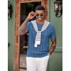 image:imageCOOFANDY Mens TShirts Short Sleeve Knit Shirt Crew Neck Sweater Fashion Casual Textured Pullover TeesBlue