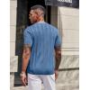 image:imageCOOFANDY Mens TShirts Short Sleeve Knit Shirt Crew Neck Sweater Fashion Casual Textured Pullover TeesBlue