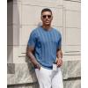 image:imageCOOFANDY Mens TShirts Short Sleeve Knit Shirt Crew Neck Sweater Fashion Casual Textured Pullover TeesBlue
