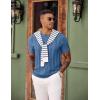image:imageCOOFANDY Mens TShirts Short Sleeve Knit Shirt Crew Neck Sweater Fashion Casual Textured Pullover TeesBlue